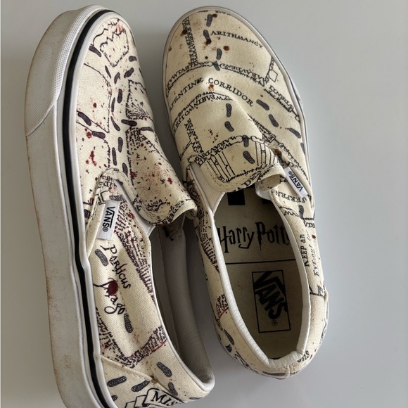 Vans Harry Potter Marauders Map Print Shoes - Cream - Picture 3 of 3